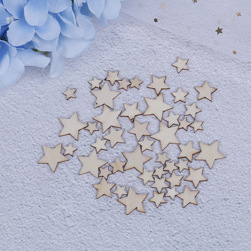 500 Stück Holzsterne Blank - Gemischte Größen 6-15mm Für DIY, Weihnachtsdeko, Hochzeit & Bastelprojekte