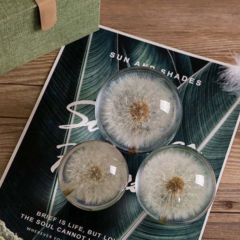 1PC 7/8/9cm Durchmesser Löwenzahn Kristall Ball Kristall Glas Harz Objektiv Ball Für Kugel Fotografie Dekoration hause Dekorative Ball