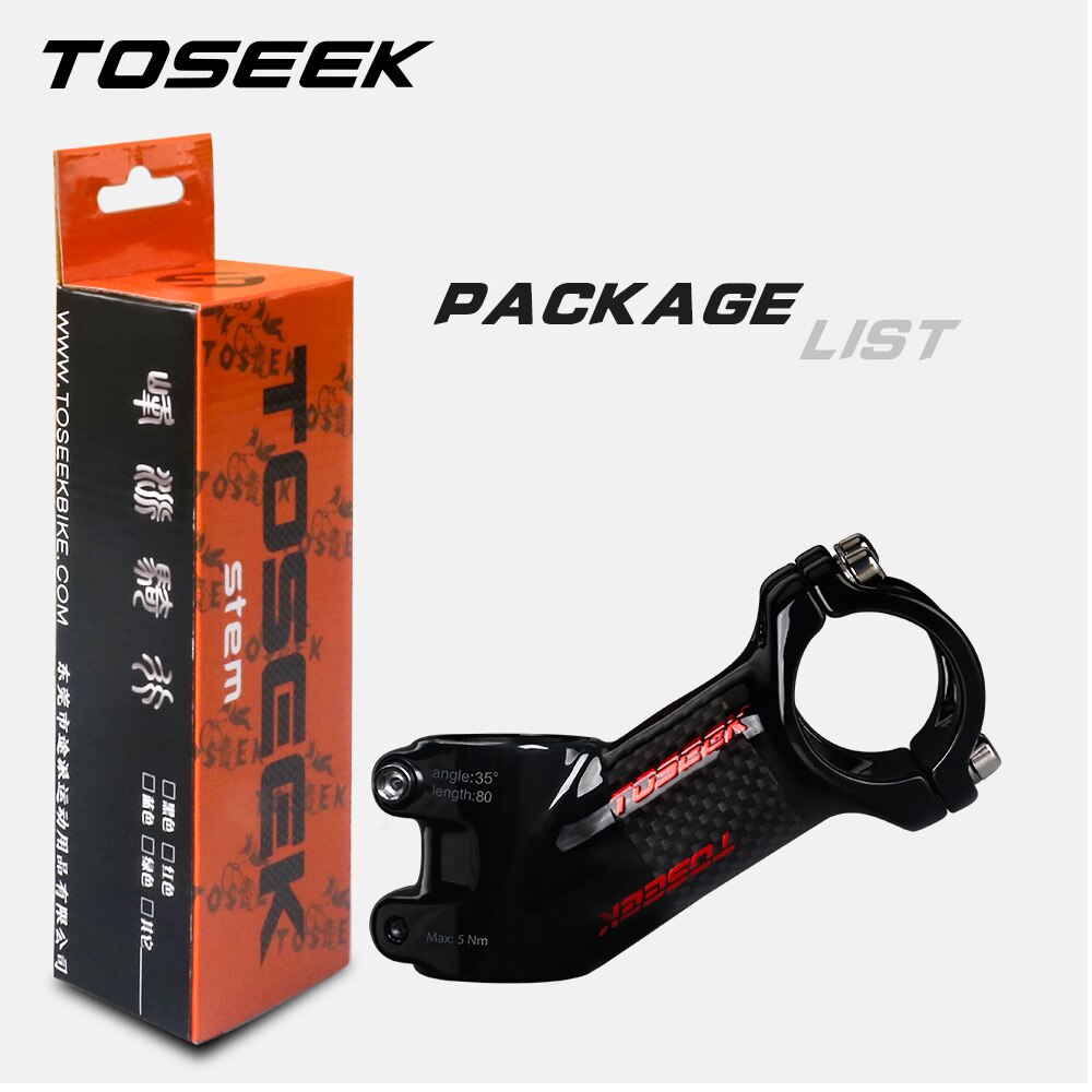 TOSEEK ZF-eins Kohlenstoff Stengel 25/35 Grad Mountainbike Vorbau 31,8mm Lenker Vorbauten 60/70/80/90/100mm Schwarz und verrotten Fahrrad Teile