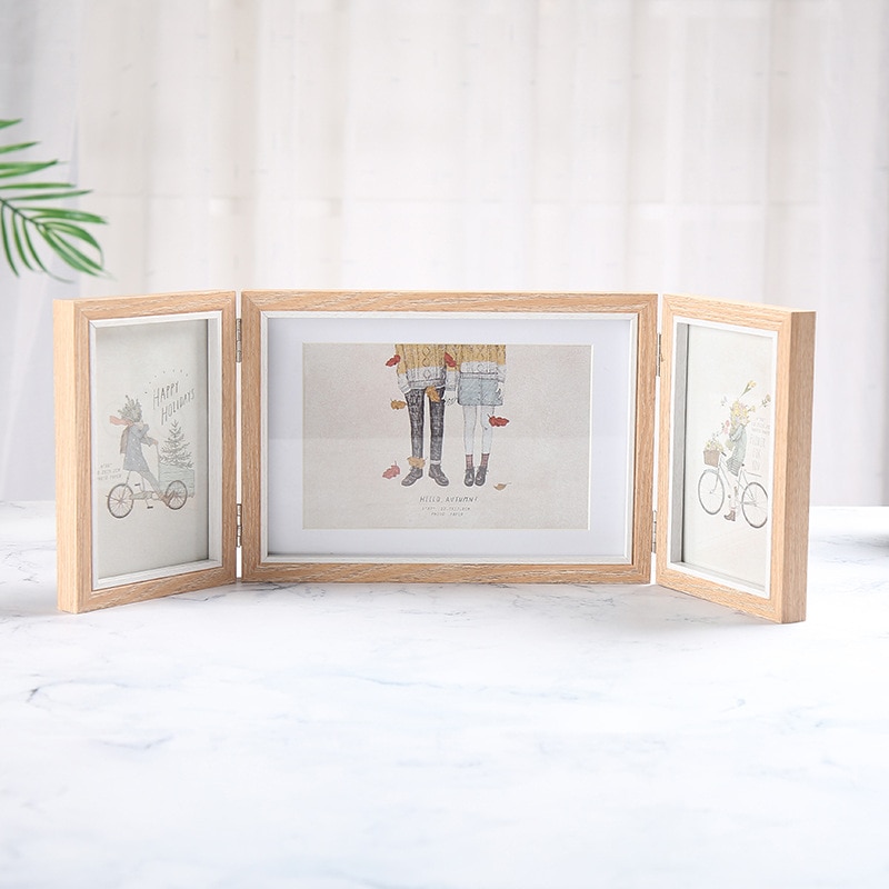 Album Photo pliable à trois niveaux | Cadre de Photo, multifonction, pour galerie de photos, décoration d'étudiant