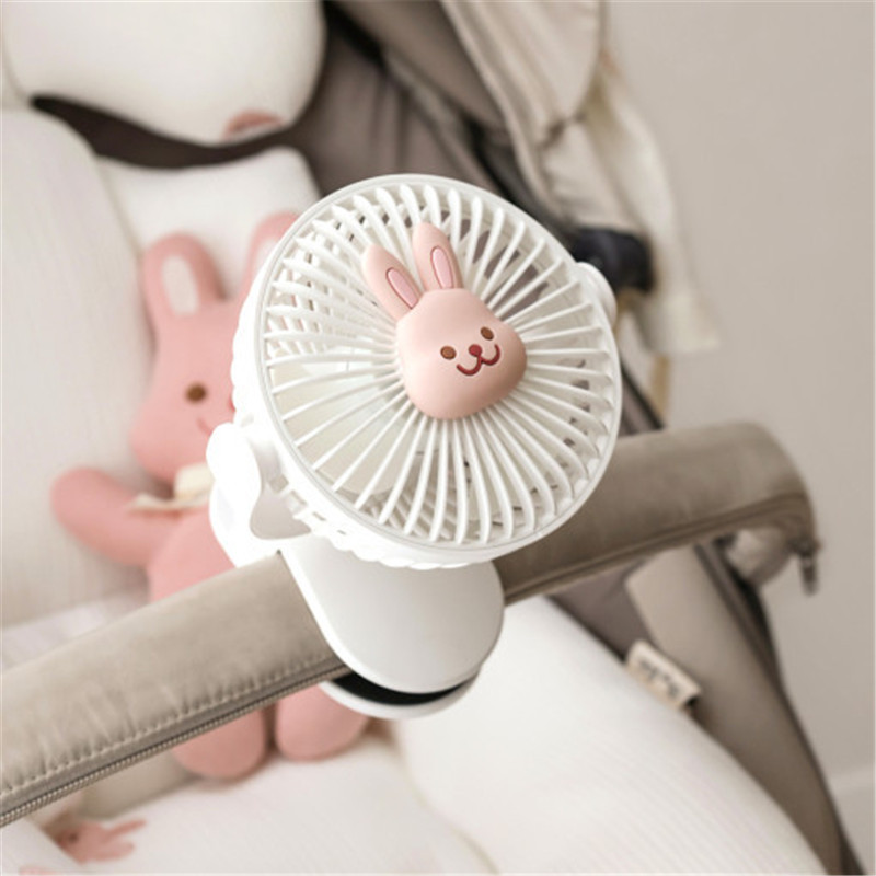 Zomer Mini Ventilator voor Kinderwagen, Draagbare Buitenventilator, Clip-on voor Baby, USB Oplaadbaar, Handheld Clip Elektrische Ventilator, 3 Snelheden: groen