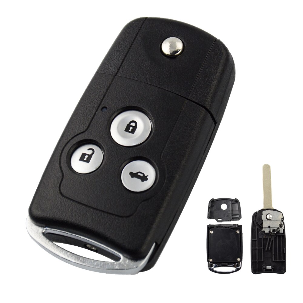 Okeytech 3 Knoppen Auto Afstandsbediening Flip Sleutelhanger Case Shell Cover Upgrade Voor Honda Voor Civic Voor Accord Jazz Crv: Model 2