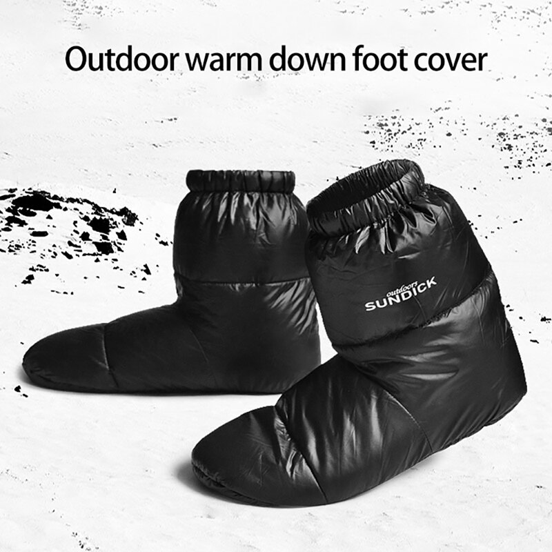 -SUNDICK Down Booties Warm Socks Outdoor Indoor Tent Warm Soft Boots Outdoor Camping Sleeping Bag Indoor Slippers Soft Cozy
