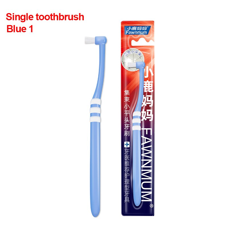 Fawnmum Orthodontische Tandenborstel Puntige en Platte Kop Zacht Haar Correctie Schone Tanden Kloof Floss Mondhygiëne Tanden Bretels 1 Stuks: Bruin