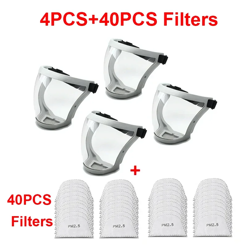 Masque de protection facial complet, tête transparente, couvercle de protection pour les yeux, lunettes, visières d'écran, Anti-poussière, coupe-vent, Anti-buée, outils de cuisine