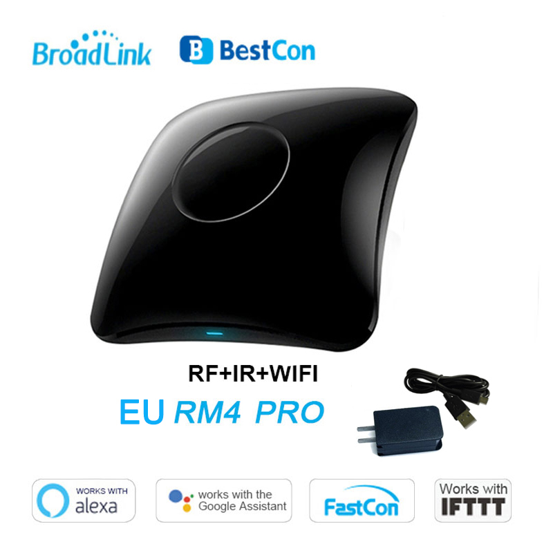 Broadlink Bestcon RM4 Pro/RM4C Mini Universal Intelligent Remote Controller Smart Home WiFi+IR+RF Switch work with alexa: US RM4 pro
