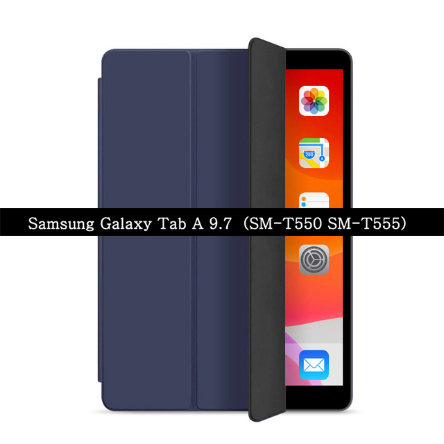 Étui pour tablette Samsung Galaxy Tab A SM-T550 SM-T555 9.7 pouces WI-FI 3G LTE support rabattable housse en cuir pour onglet A T550 T555 9.7'': Royal Blue