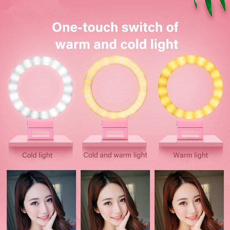 XixanLD10 LED Selfie Ring Licht Für Handys USB Ladung Füllen Licht Live Schönheit Lampe Schießen Video Ergänzende Selfie Beleuchtung