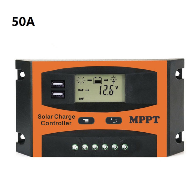 50A/60A 12V/24V Zonnepaneel Intelligente Regulator Mppt Solar Charge Controller W/Multi-functie Verstelbare Lcd Display