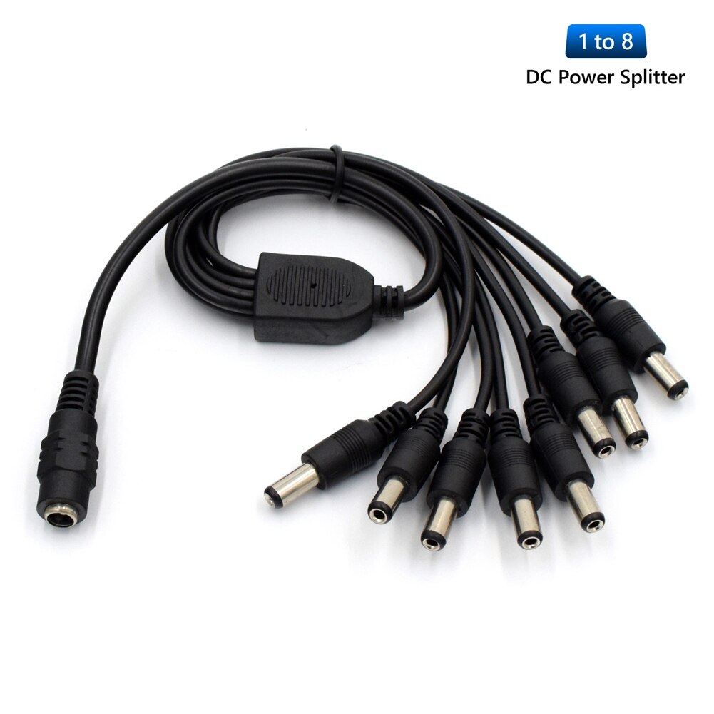 2.1*5.5mm 1 hunn  to 2 3 4 5 8 hann dc strøm splitter plugg kabel for cctv led strip kamera tilbehør strømforsyning adapter 12v