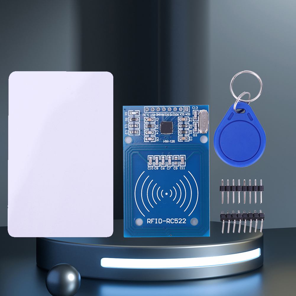 Módulo lector de tarjetas RC522 RF S50, lector de tarjetas RFID en blanco, 13,56 MHz, módulo MF RCS522, llavero para Arduino Raspberry Pi