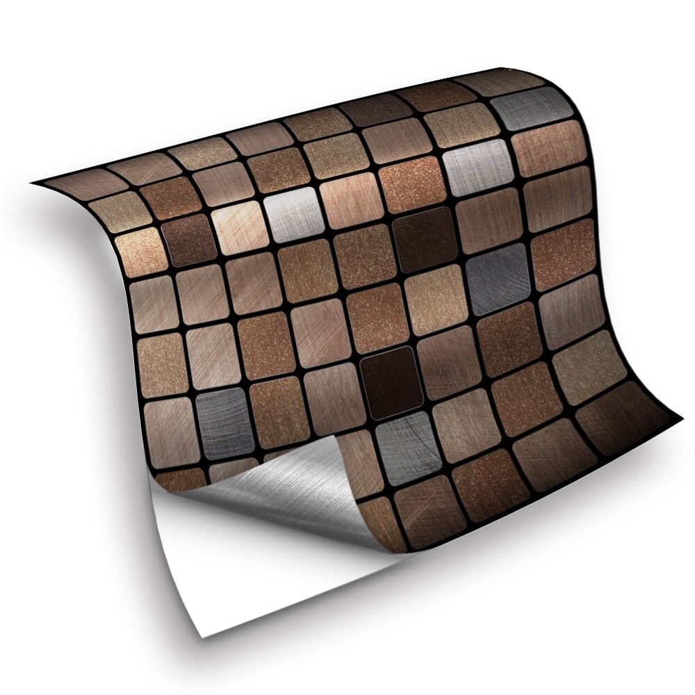 PVC Flat Metal Style Tile Stickers Kitchen Things Splashback Panel Bathroom Vinyl Self-adhesive Waterproof Anti-Oil Decoration