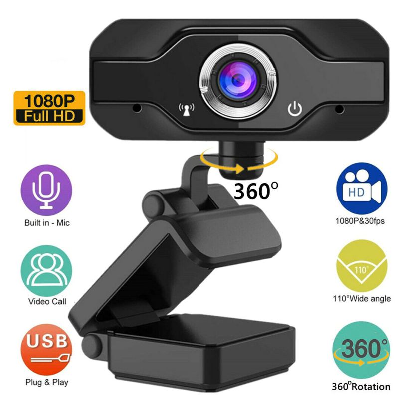 1080P HD Webcam USB PC Laptop Extenal Camera With Microphone Video Call Web Camcorders with Base Clip