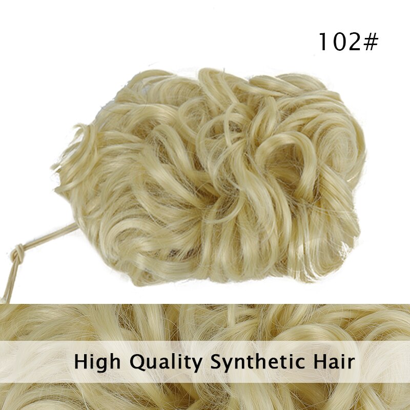 LUPU Messy Hair Chignon Black Brown Donut Updo Synthetic Hair Bun For Women Heat Resistant Fiber Hair Accessories: 102