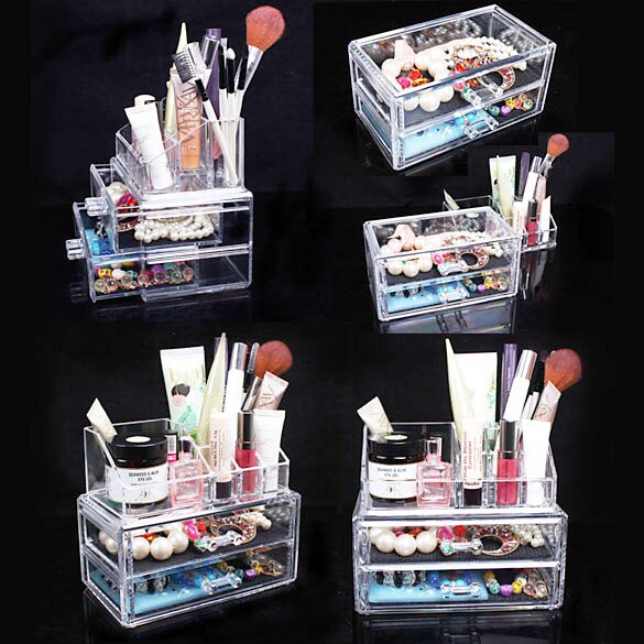 Acrylic Makeup Organizer Storage Box Cosmetic Storage Box Case Box Makeup Storage Organizer Drawers Holder Jewelry Box Holder