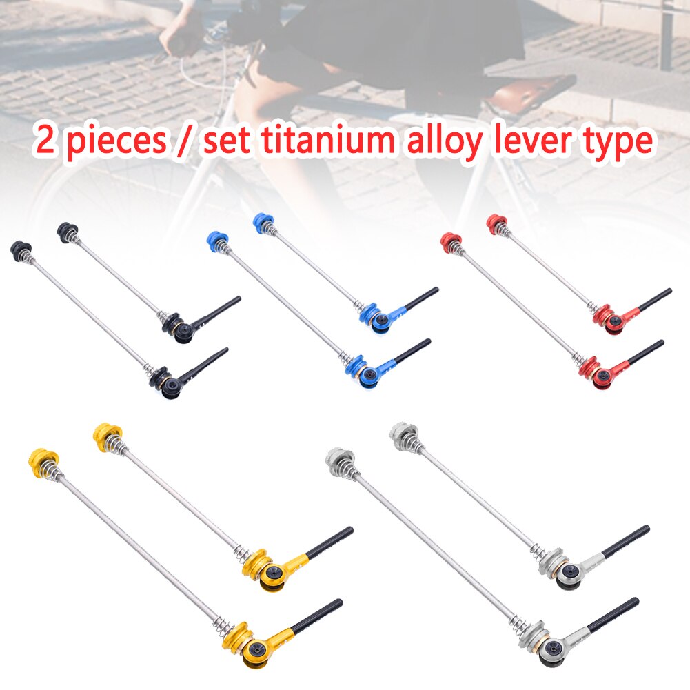 2 pièces/ensemble Ultra léger dégagement rapide avant arrière roue moyeu vélo brochettes titane alliage accessoires pour route vélo axe fixe