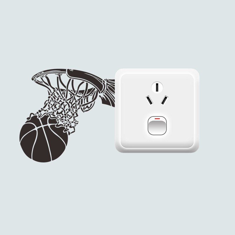 Basketball Hoop Switch Sticker For Kids Room Living Room Bedroom Switch Wallpaper Home Decoration Mural Wall Stickers