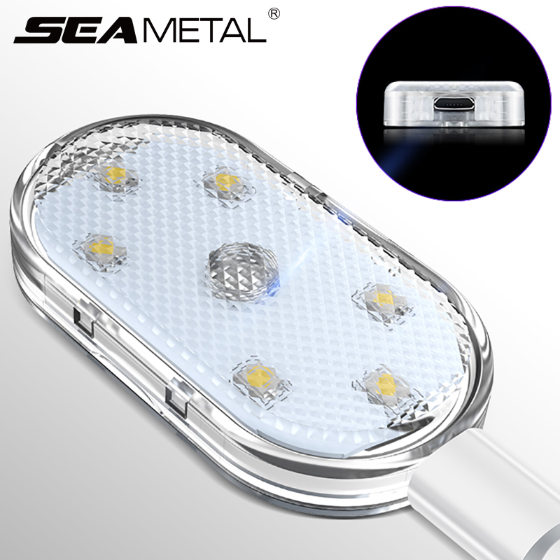 SEAMETAL 5V voiture Led éclairage doigt tactile capteur lampe de lecture LED Attraction lumières USB Charge 6 ampoules pour voiture intérieur lumières