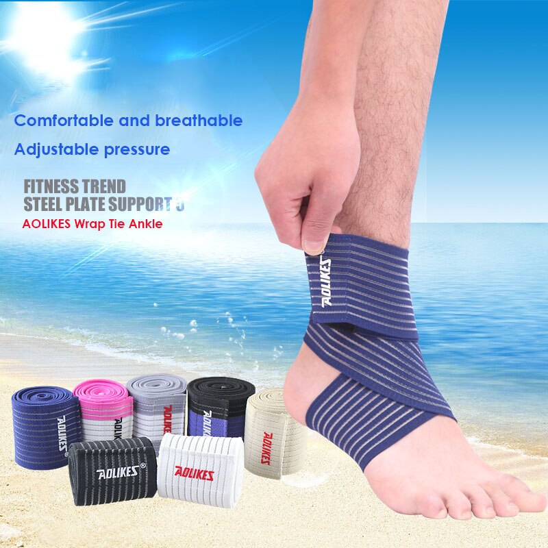 AOLIKES 1PCS Outdoor Sports Spirally Ankle Brace Support Pro Soccer Basketball Ankles Protection Adjustable Elastic