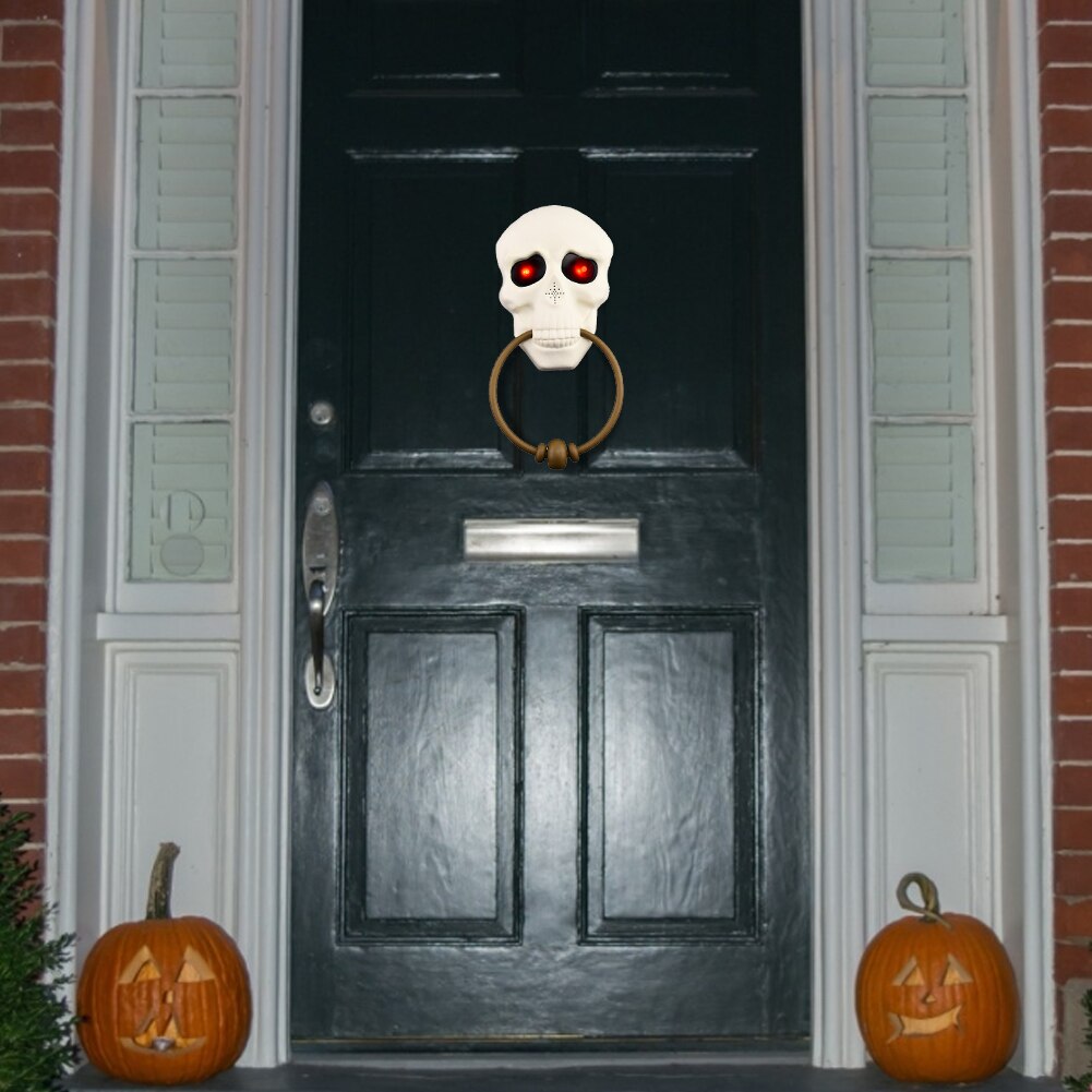 Halloween Horror Props Doorbell Halloween Led Skull Trick Toy Haunted House Party Supplies Led Pumpkin Skull Home Decoration