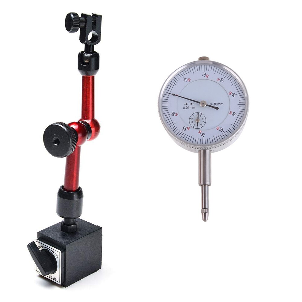 Mini Universal Magnetic Base Holder Stand 0-0.08/10mm Dial Test Indicator for Equipment Calibration: Blue