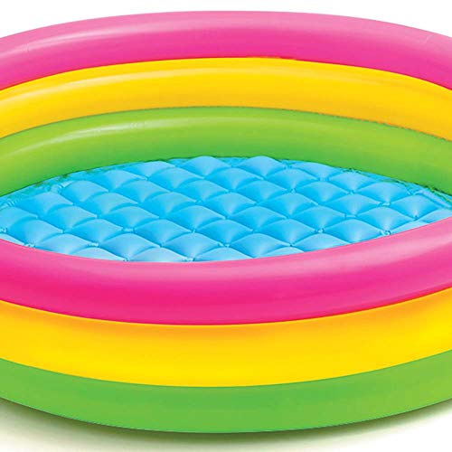 Intex Sunset Glow 45 &quot;x 10&quot; Soft Inflatable Colorful Kiddie 3 + Swimming Pool