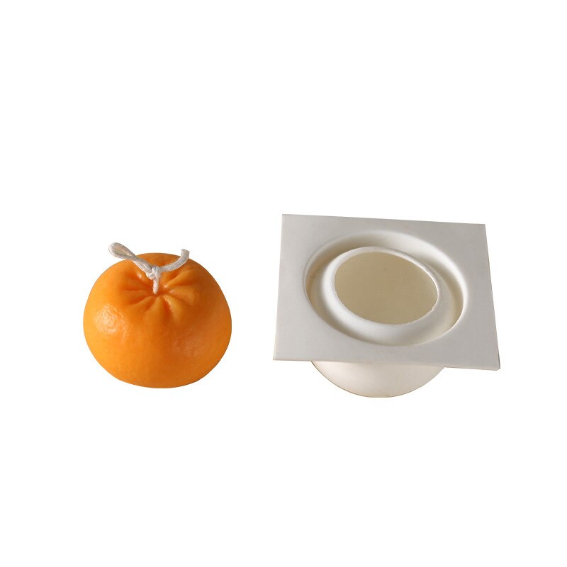 Molde de silicona para vela naranja, con forma de fruta, para hornear, para fabricación de velas, 6x5,8 cm