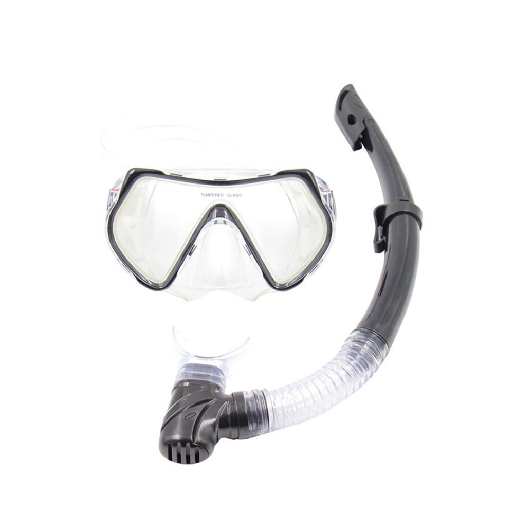 Swimming Diving Snorkel Goggles Adult Kids Diving Mask Snorkel Tube Diving Goggles Water Sports Swimming Pool: Black