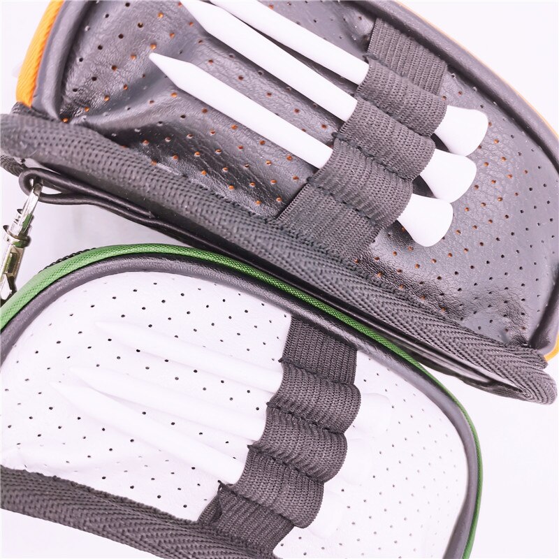 Small Golf Ball Bag Mini Golf Bags With Tee Position Zipper PU Leather Small Pocket Unisex 2 Colors