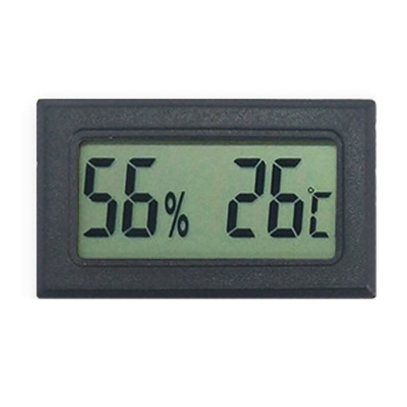 Mini Humidity Sensor LCD Backlight Temperature Instruments Thermostat Outdoor Weather Station Digital Thermometer: Celsius Black