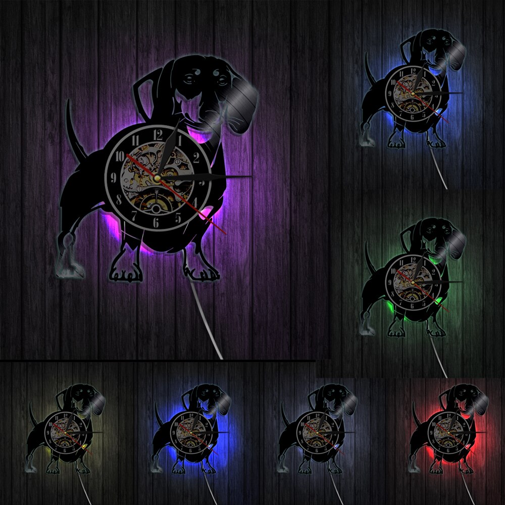 LXWLXDF-Wandklok, Klok, Afrika - Safari dieren 7 Color Night Lamp Retro Klok van de Muur, Zuid-Afrikaanse dier Gifts Handgemaakte Huis Decor van de Muur (Color : A, Size : With light