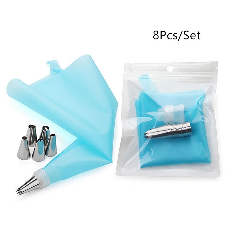 8/14/26 sztuk silikonowa torba cukiernicza akcesoria kuchenne narzędzia DIY wielokrotnego użytku ciasto domu gadżet narzędzia robić pieczenia na ciasto dekorowanie dyszy: A