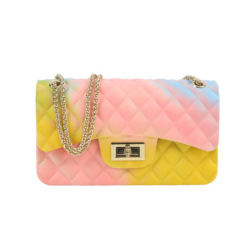 Color bag mini sweet wind mill sand jelly bag ling coloured drawing or pattern plaid one shoulder chain worn handbag: color big 02