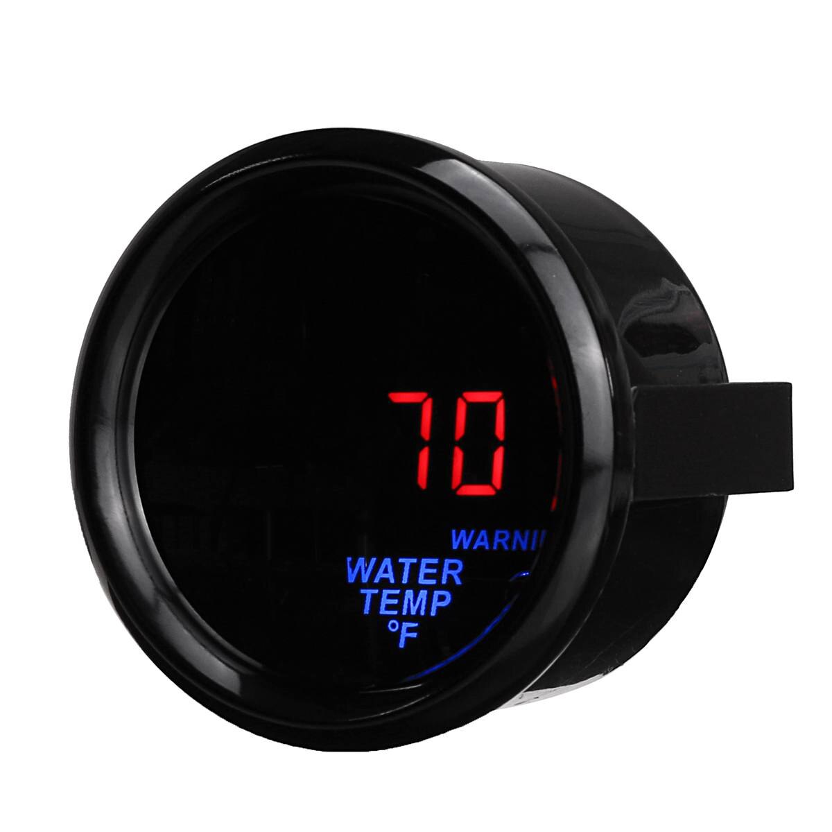 2 "52Mm Auto Water Temperatuurmeter 70-300 Fahrenheit Led Display 12V Universele Auto Water Temp meter Met 1/8 Npt Sensor