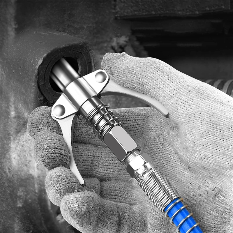 NPTI/8 10000PSI coupleur de graisse robuste à dégagement rapide coupleur de pistolet à graisse à huile deux presse facile à pousser pompe à huile de pistolet à graisse