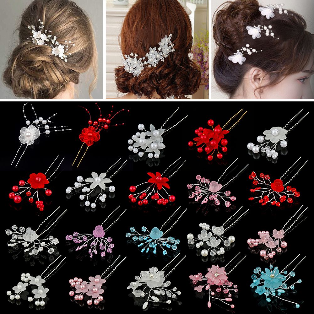 1 Stuks Bruids U-Vormige Pin Metalen Barrette Clip Haarspelden Strass Parel Vrouwen Haaraccessoires Bruiloft Kapsel Tools