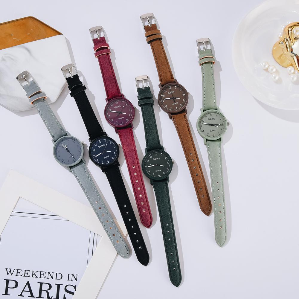 Mærke ur til kvinder enkle arabiske tal armbånd læder dame kjole kvarts ur ur til kvinder relogio feminino