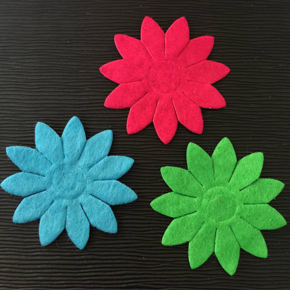 50 stk mix 40mm polstret filt forårsblomst applikationer håndværk bryllup gør diy håndværk forsyninger  a73a