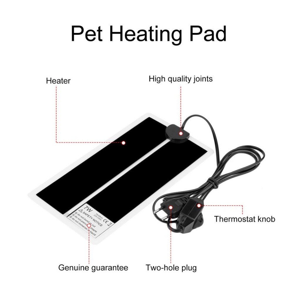 1pcs Heat Mat 15x28cm 7W Reptile Brooder Incubator Pet Heating Pad Brew EU Plug For Dog Cat Bed