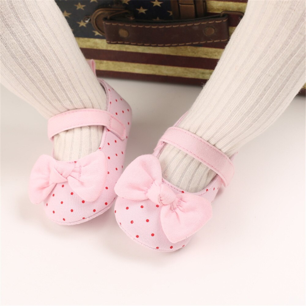 Chaussures en tissu de coton pour bébés filles de 0 à 12 mois, sandales plates à semelle souple avec nœud papillon, grises/roses/roses/blanches
