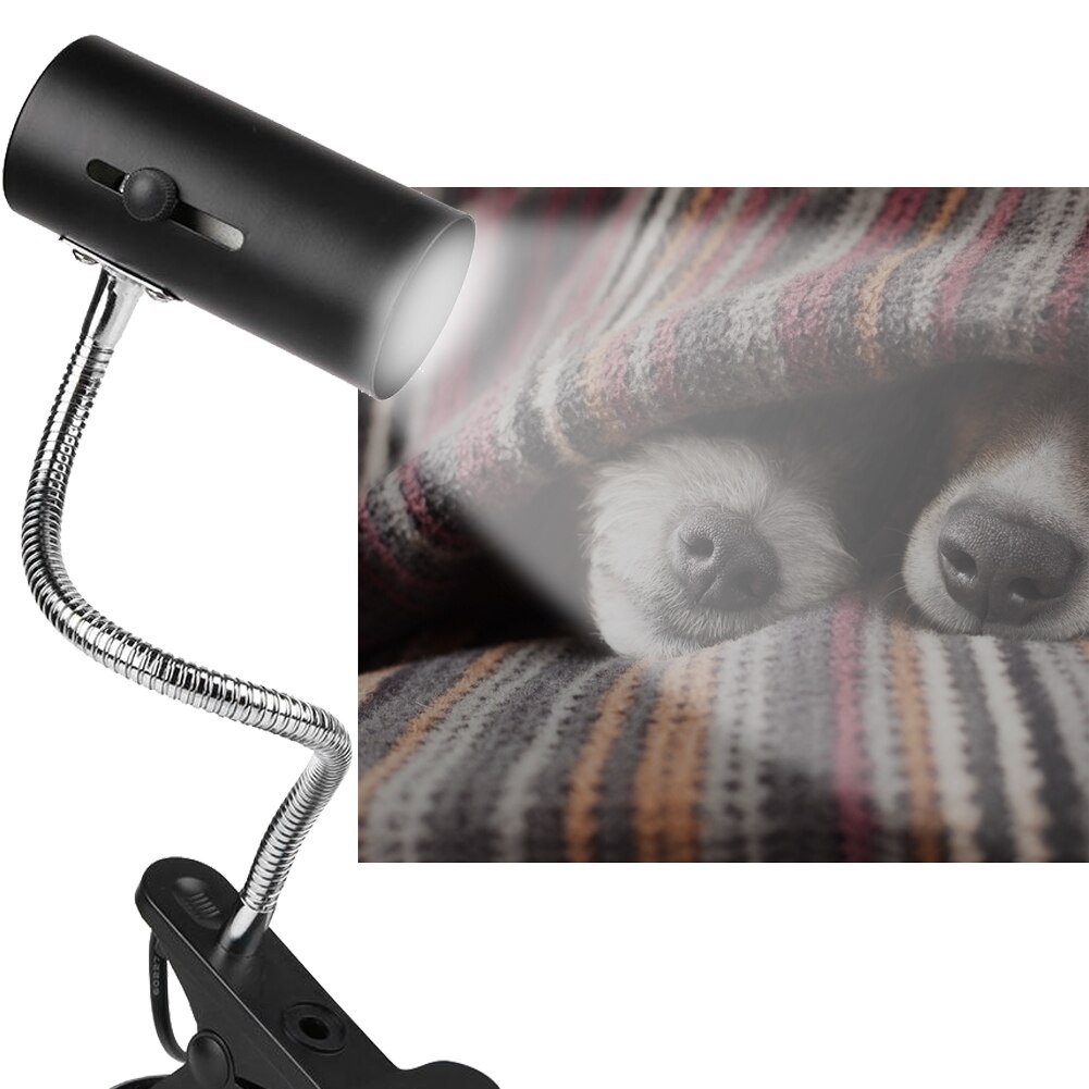 Tortue aquarium Reptile chauffage support de lumière 360 degrés Rotation E27 lampe-douille ampoule clipsable avec couvercle de pince de lampe