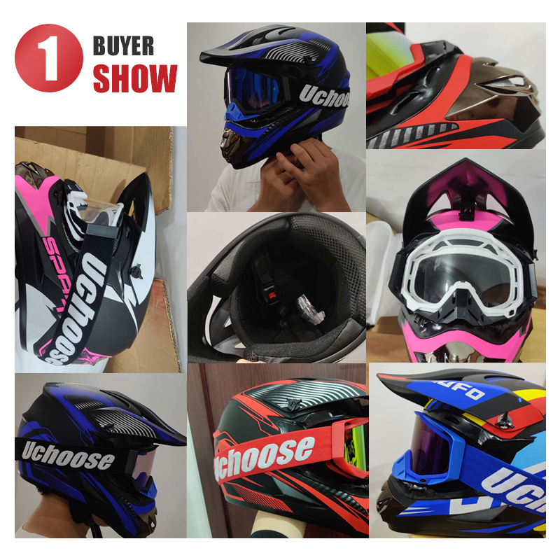 Goggle UCHOOSE Motorcycle Helmet Motocross Off Road Helm Children Off-road Casque Capacete De Motocicleta
