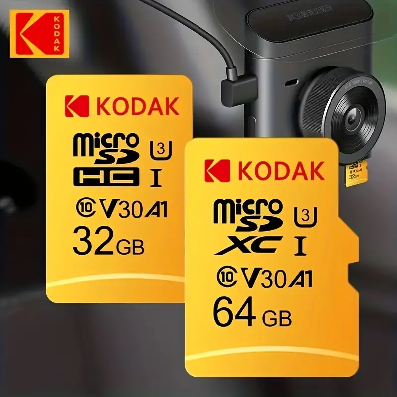 Original KODAK MicroSD Card C10 Memory Card 32GB 64GB Class10 Memori TF Micro SD SDXC 128GB 256GB 512GB A1 U3 V30 4K For Camera