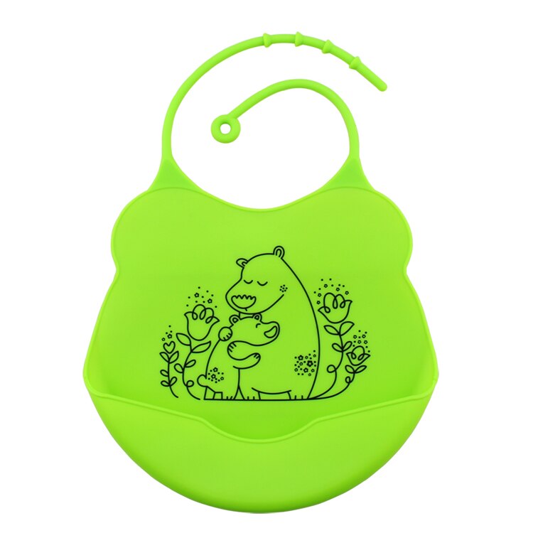 Bavoirs de bébé Easi Anti-huile | Souple, Anti-goutte, Anti-goutte, lingettes faciles, enfants, Anti-fuite, pochette pour la bouche: green