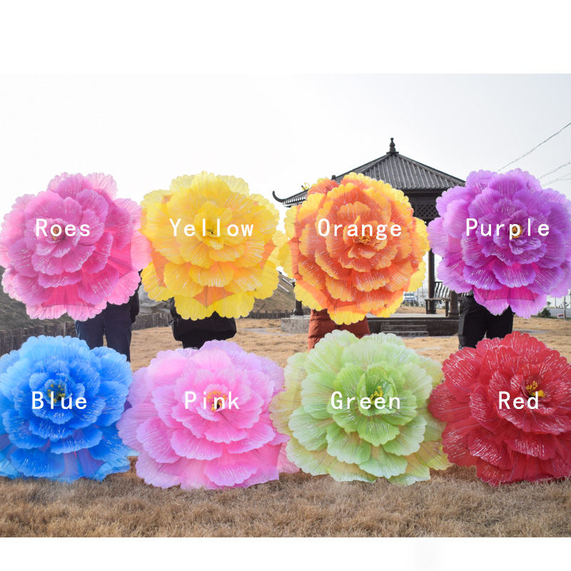 Peony Umbrella Large Dance evening Handflower props Stage performance Games Opening Ceremony Dance props large peonies The Kid: XS / Gold