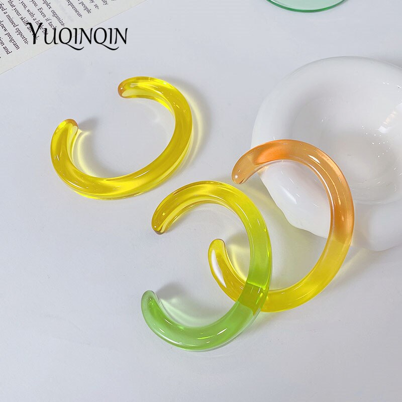 Braccialetti con ciondoli trasparenti colorati Desinger per donna braccialetti aperti indiani in resina di grandi dimensioni per gioielli di moda in acrilico per ragazza