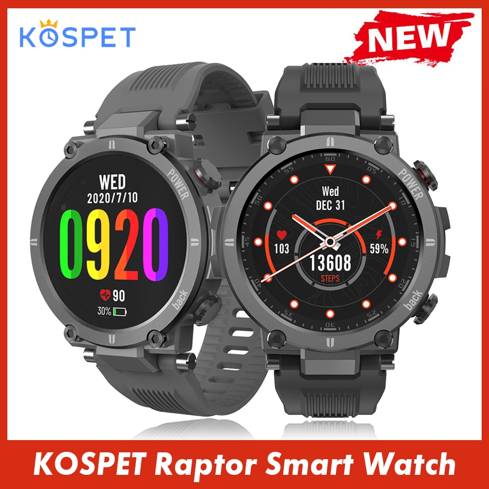 Kospet raptor udendørs sportsur robust bluetooth full touch smart ur  ip68 vandtæt tracker smartwatch til mænd