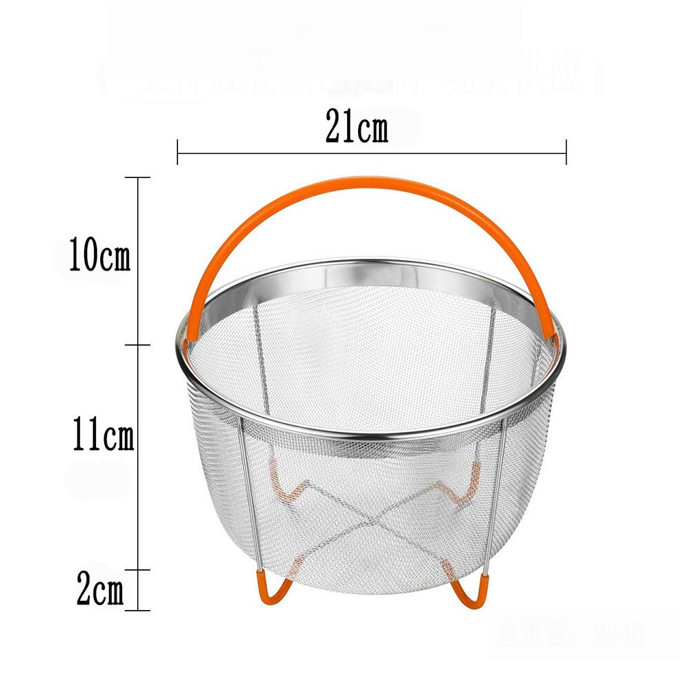 Steamer Basket for Instant Pot 6Qt Stainless Steel Mesh Steamer with Silicone Handle Kitchen Accessories for Steaming Vegetable