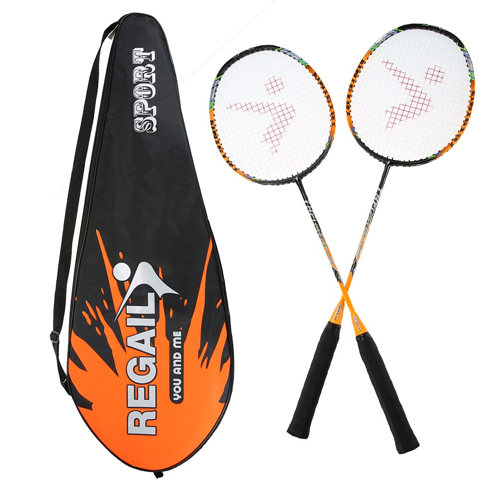 REGAIL 88g 2 Player Badminton Racket Replacement Set Carbon Fiber Badminton Racquet Ultra Light Badminton Racket with Bag: Default Title