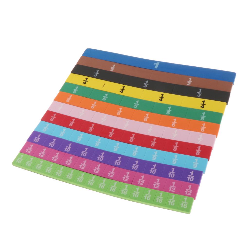 Magnetic Rainbow Fraction Tiles Soft Foam 83 Pieces, Ages 6+